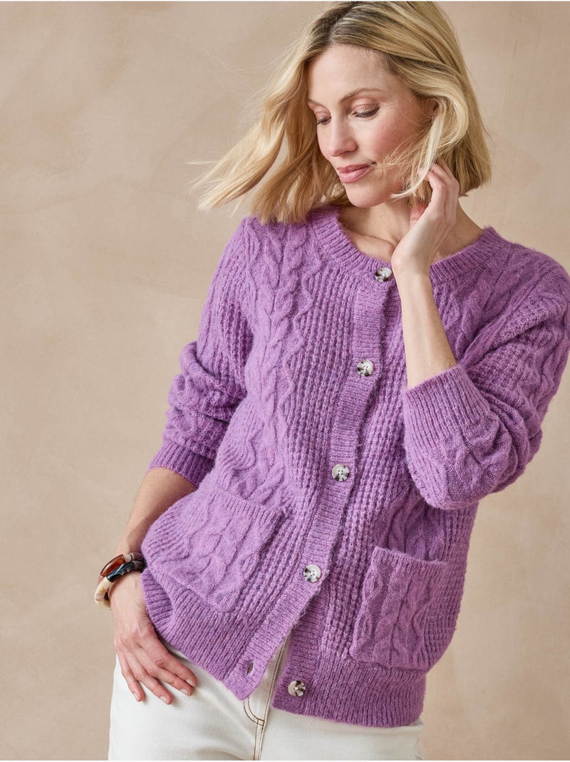 Gilet maille fantaisie - DAXON Violet - Kiabi