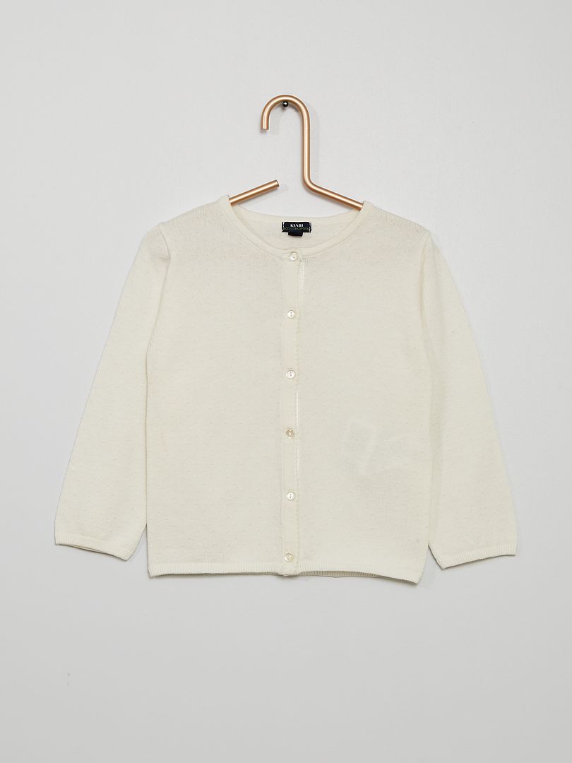 Gilet maille fine blanc - Kiabi