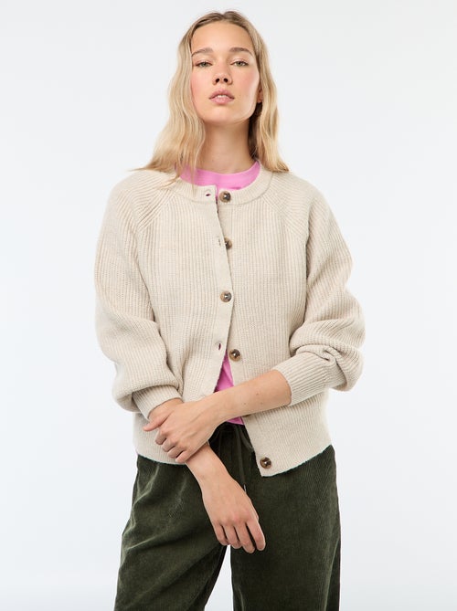 Gilet maille grosse jauge - Kiabi