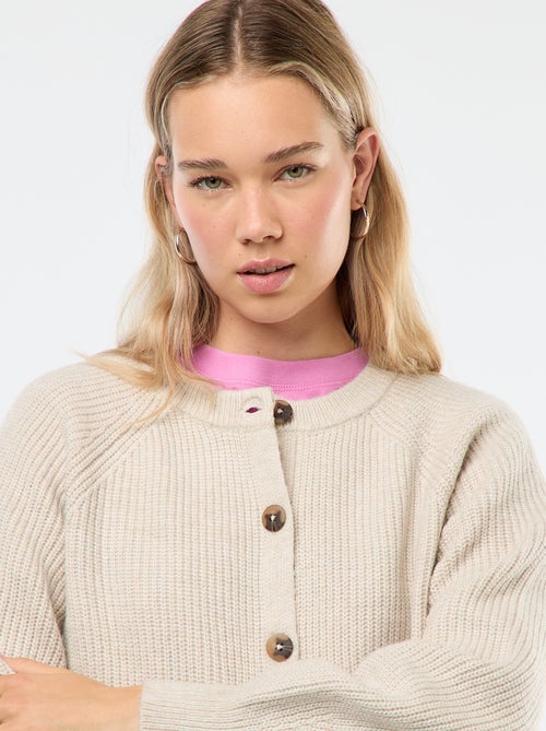 Gilet maille grosse jauge - Kiabi