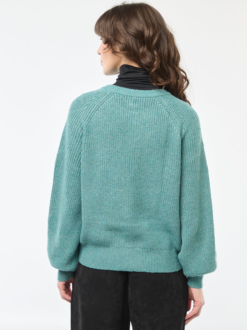 Gilet maille grosse jauge Bleu - Kiabi