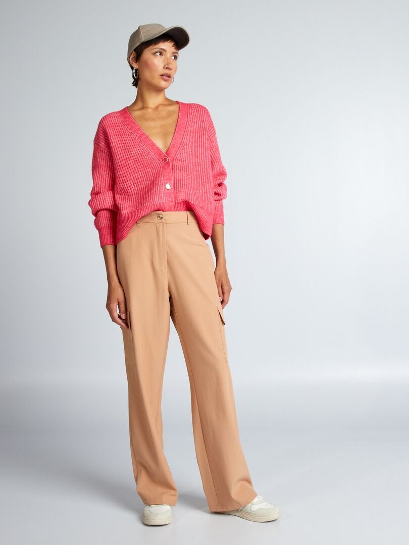 Gilet maille rose sans boutons neuf Talia Benson taille unique avec