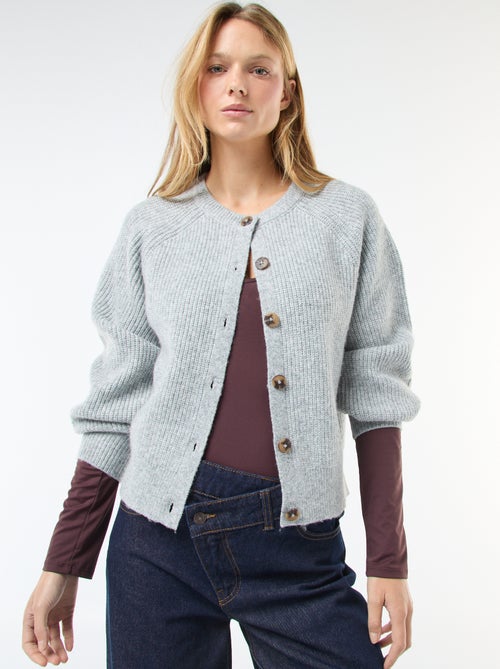 Gilet maille grosse jauge - Kiabi