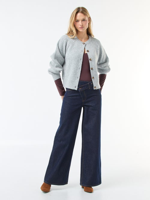 Gilet maille grosse jauge - Kiabi