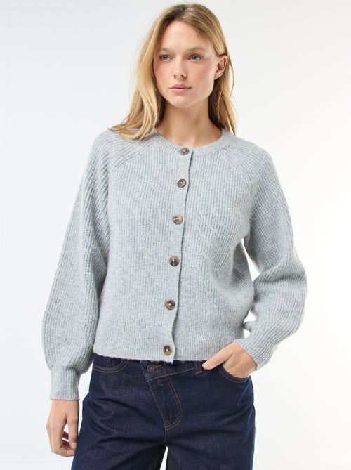 Gilet maille grosse jauge - Kiabi