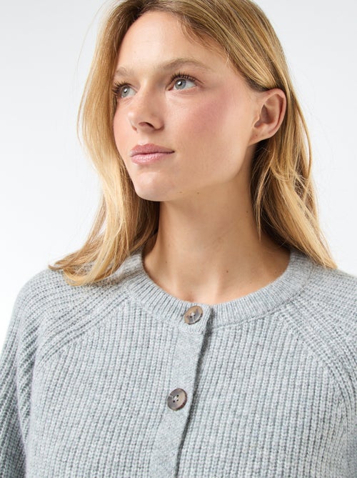 Gilet maille grosse jauge - Kiabi