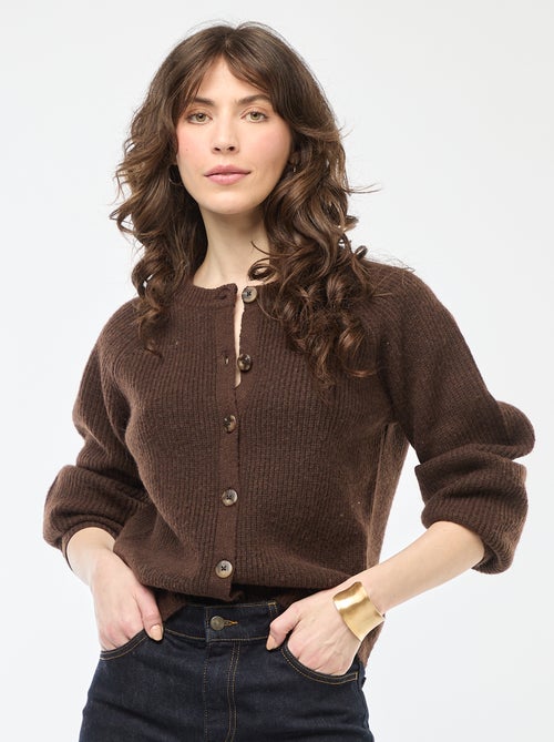 Gilet maille grosse jauge - Kiabi