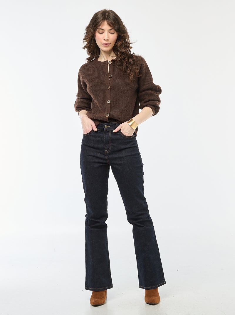 Gilet maille grosse jauge Marron - Kiabi