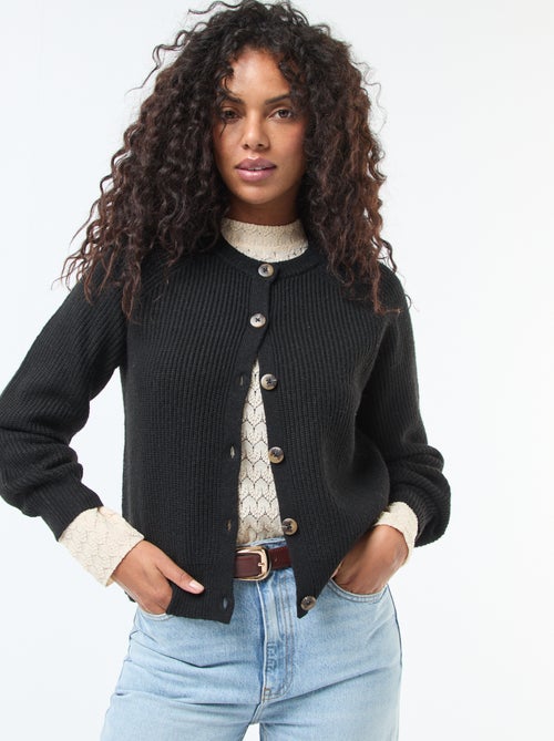 Gilet maille grosse jauge - Kiabi