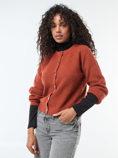 Gilet maille grosse jauge - Kiabi