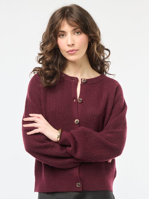 Gilet maille grosse jauge - Kiabi