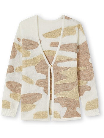 Gilet maille jacquard encolure V