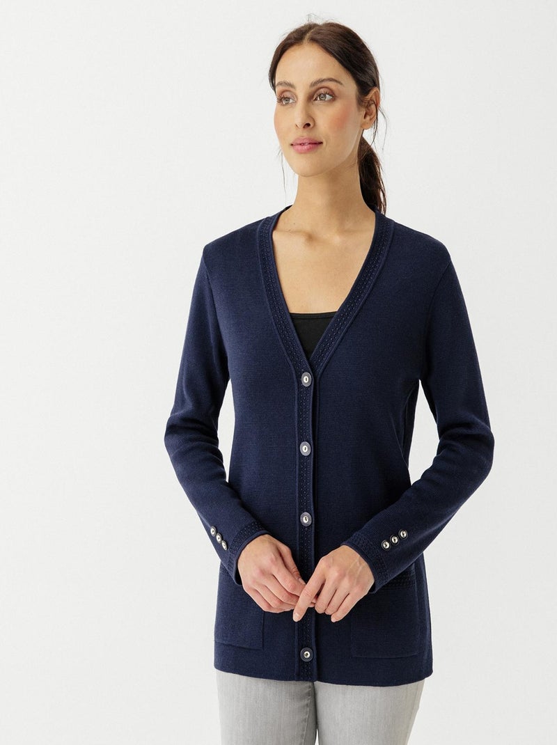 Gilet maille milano - Damart Bleu marine - Kiabi
