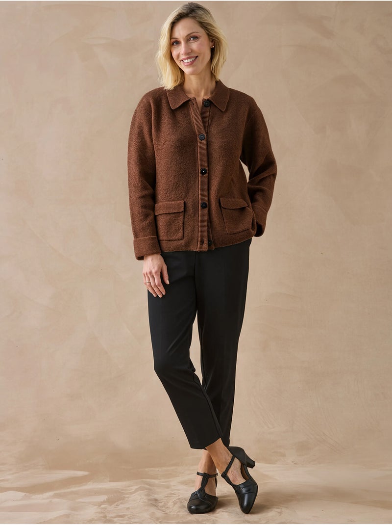 Gilet maille milano col polo - daxon Marron noisette - Kiabi