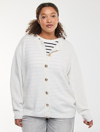 Gilet maille moulinée à boutons rétro