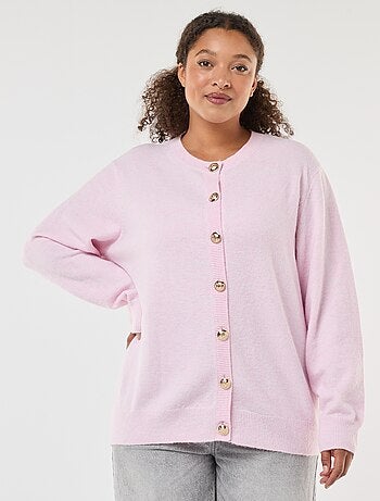 Gilet maille moulinée à boutons rétro