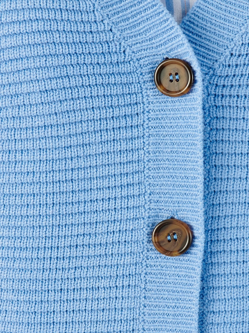 Gilet maille ottoman - Damart Bleu Bleu ciel - Kiabi