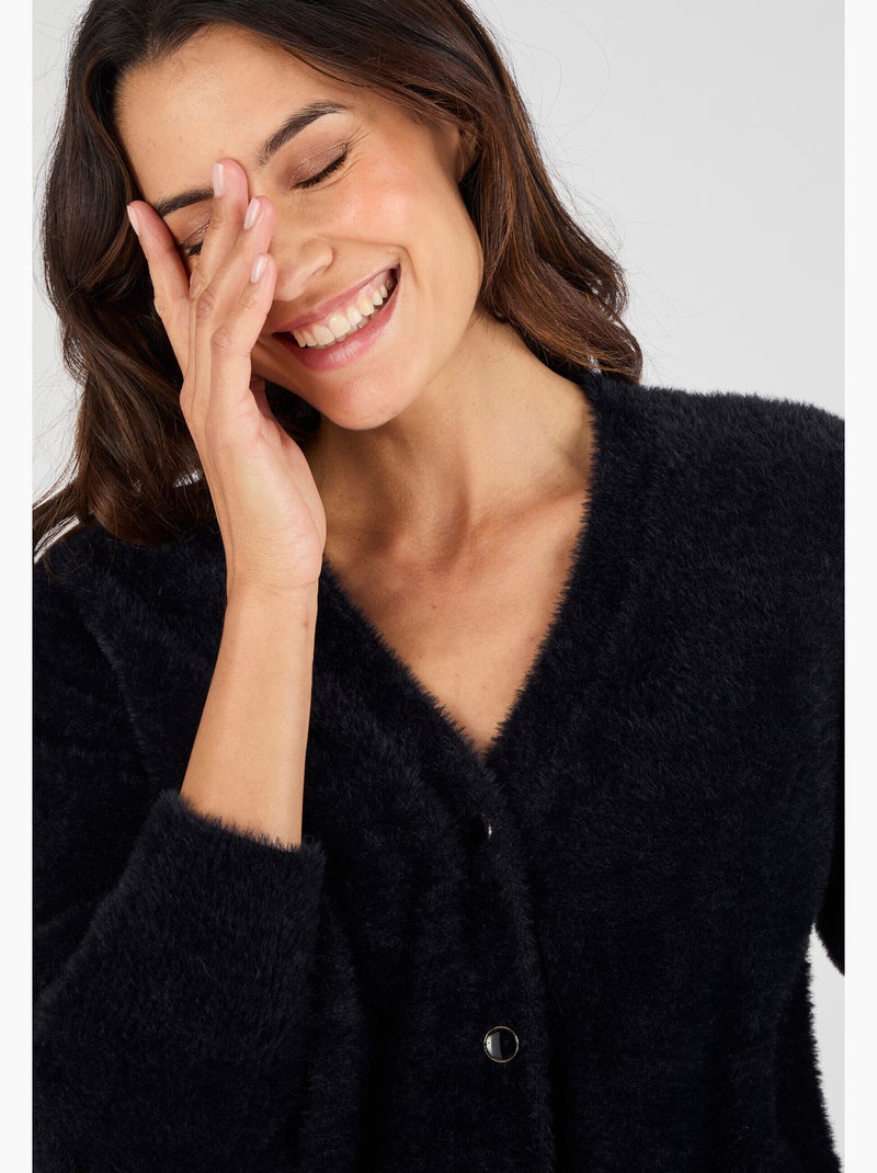 Gilet maille poilue - Damart Noir - Kiabi