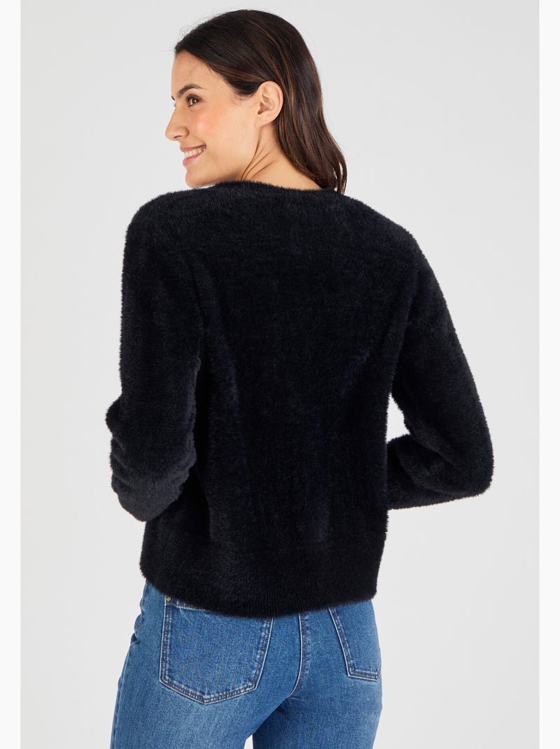 Gilet maille poilue - Damart Noir - Kiabi