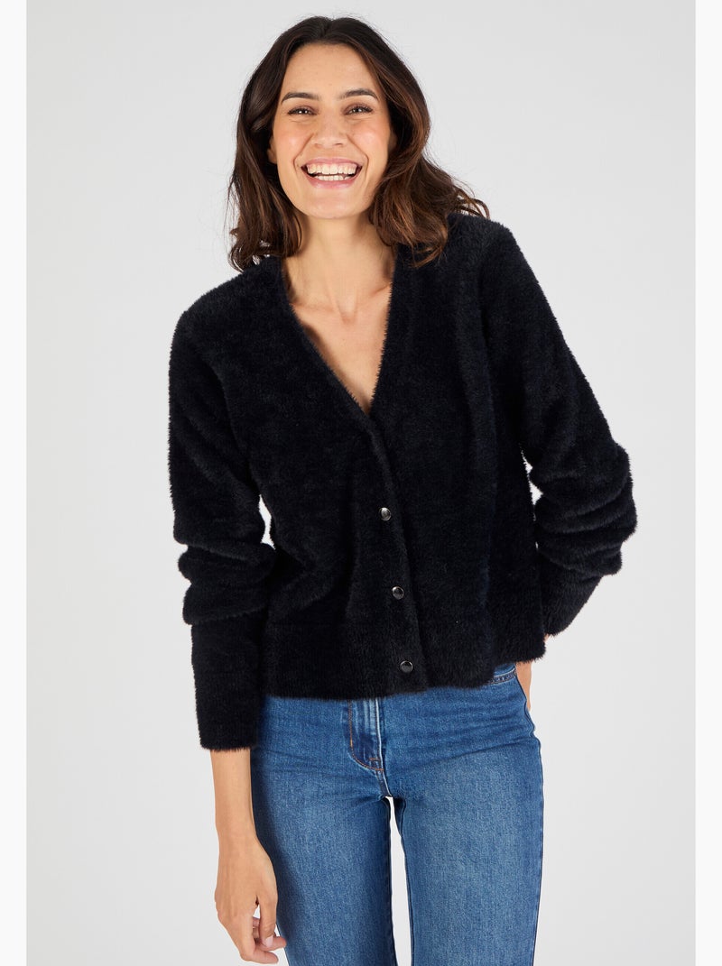 Gilet maille poilue - Damart Noir - Kiabi