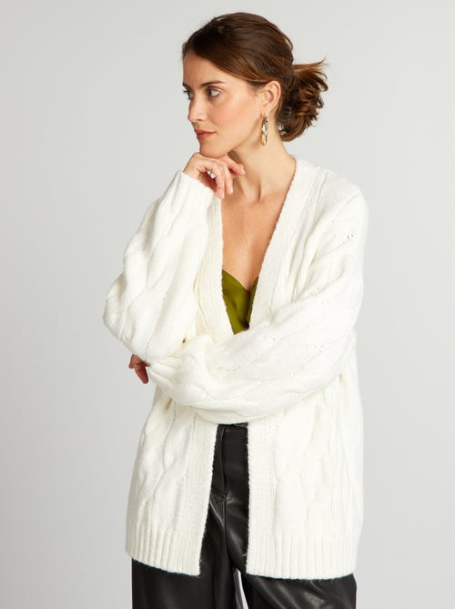 Gilet maille torsade en grosse jauge - Kiabi