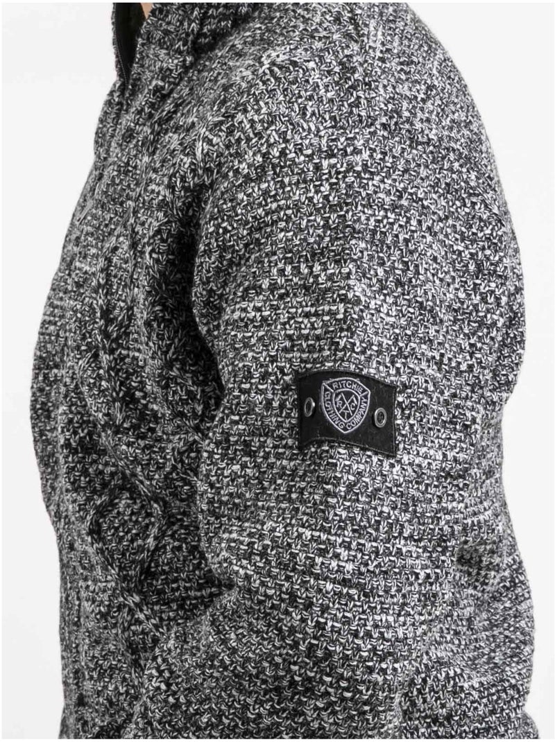 Gilet maille zippé LACIDO Gris foncé - Kiabi