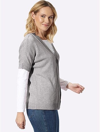Gilet manches chauve-souris courtes - taille standard - moda vilona