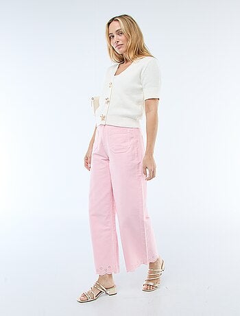 Gilet manches courtes à boutons fantaisies