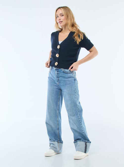 Gilet manches courtes à boutons fantaisies - Kiabi