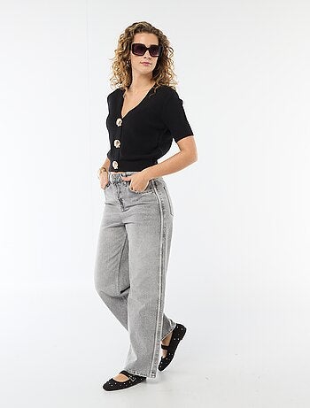 Gilet manches courtes à boutons fantaisies