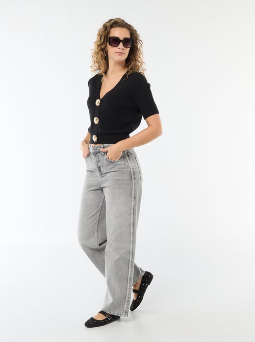 Gilet manches courtes à boutons fantaisies - Kiabi