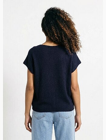 Gilet manches courtes boutons métallisés