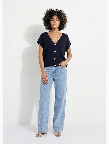 Gilet manches courtes boutons métallisés