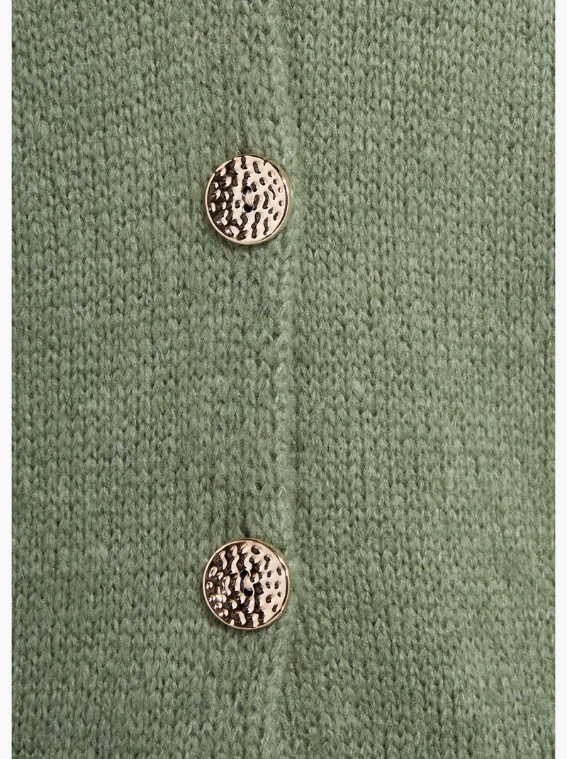 Gilet manches courtes boutons métallisés Vert - Kiabi
