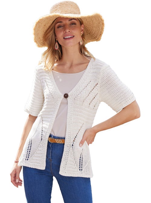 Gilet manches kimono maille ruban - AFIBEL - Kiabi