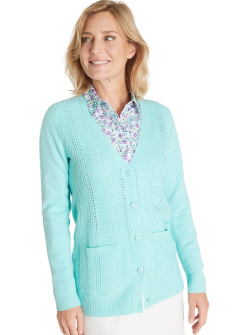 Gilet manches longues maille ajourée - DAXON - Kiabi