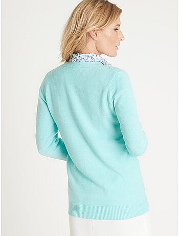 Gilet manches longues maille ajourée