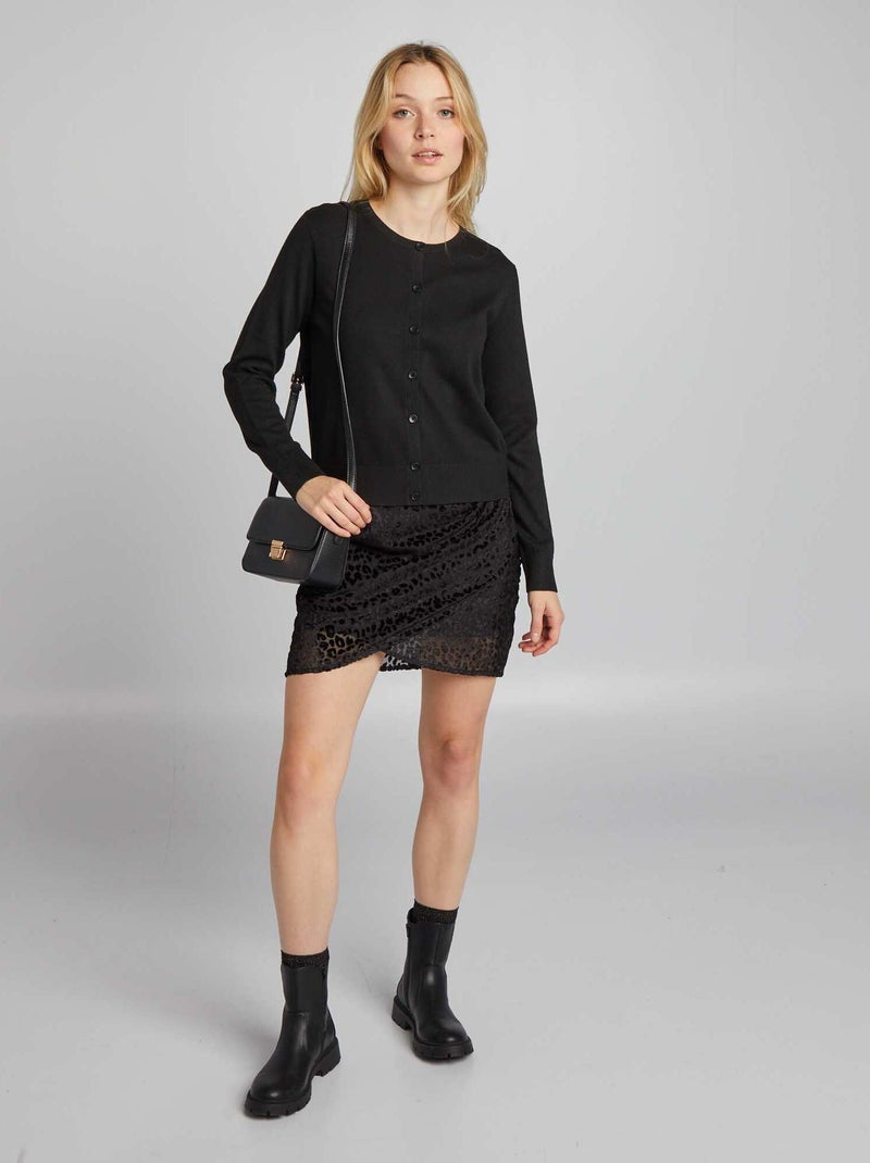 Gilet manches longues noir - Kiabi