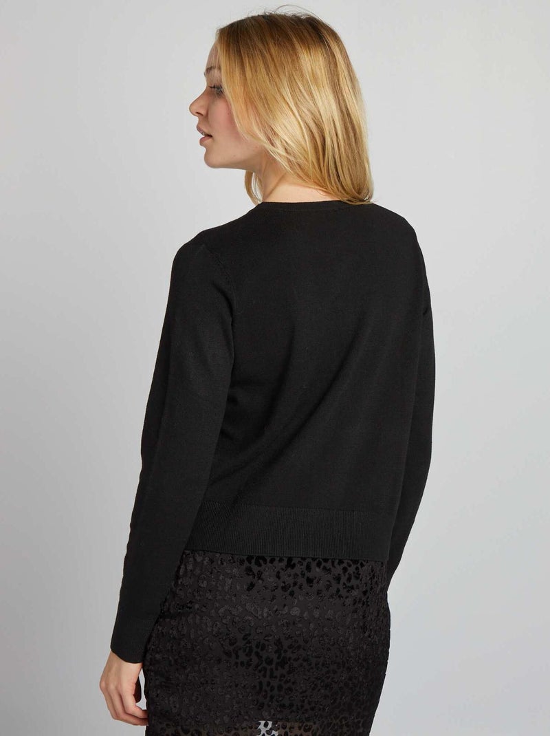 Gilet manches longues noir - Kiabi