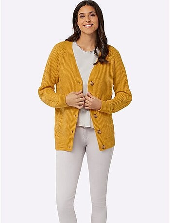 Gilet Manches Raglan Avec Joli Motif Torsadé - Taille Standard - Moda Vilona