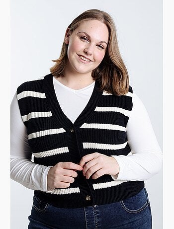 Gilet marinière court sans manches PAPRIKA