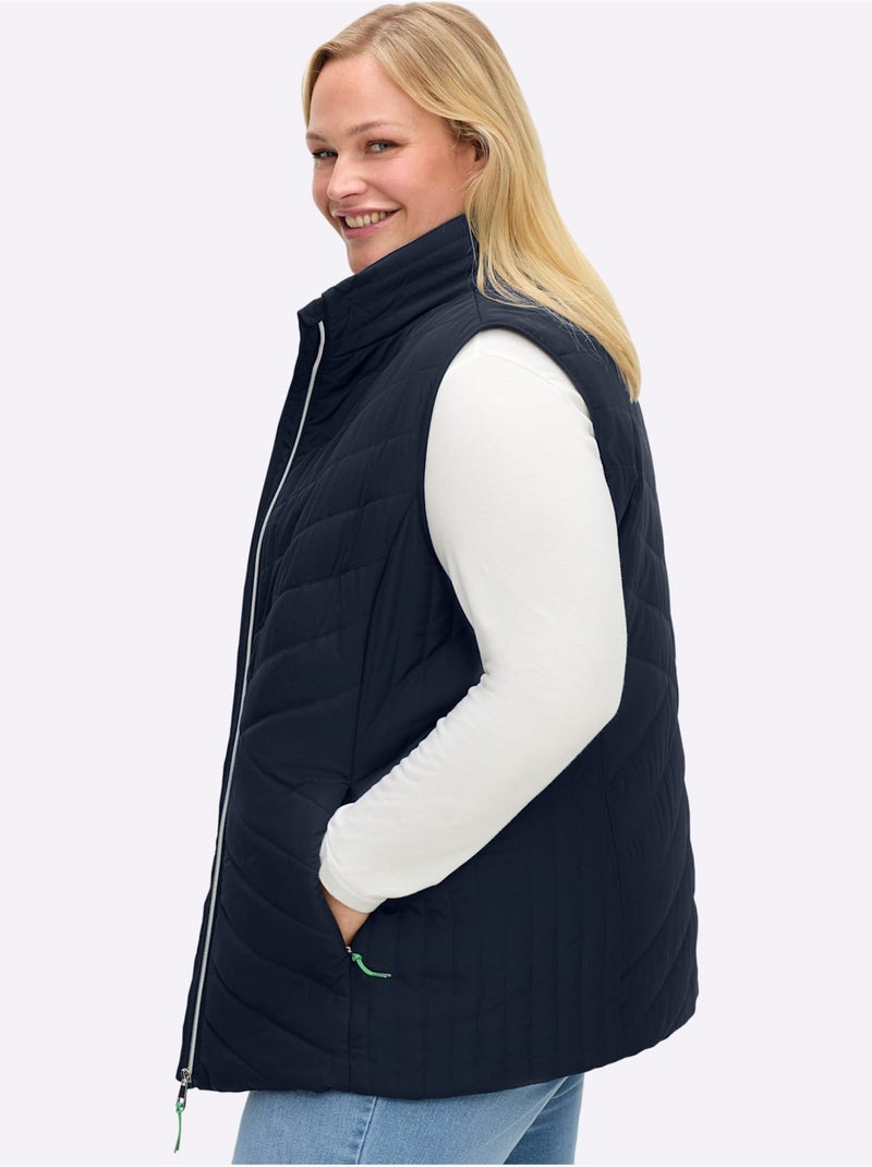 Gilet Matelassé - Taille Standard - Sheego Bleu foncé - Kiabi