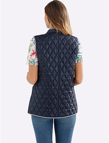 Gilet matelassé à col montant avec poches passepoilées - taille standard - moda vilona