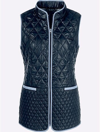 Gilet matelassé à col montant avec poches passepoilées - taille standard - moda vilona