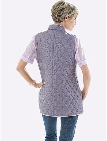 Gilet matelassé à col montant avec poches passepoilées - taille standard - moda vilona