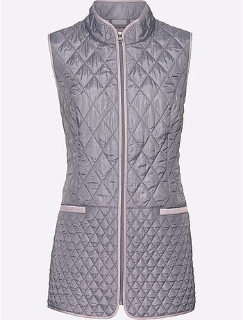 Gilet matelassé à col montant avec poches passepoilées - taille standard - moda vilona