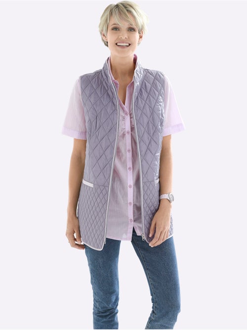 Gilet matelassé à col montant avec poches passepoilées - taille standard - moda vilona - Kiabi Gilet matelassé à col montant avec poches passepoilées - taille standard - moda vilona - Kiabi