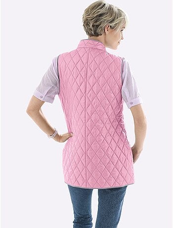 Gilet matelassé à col montant avec poches passepoilées - taille standard - moda vilona