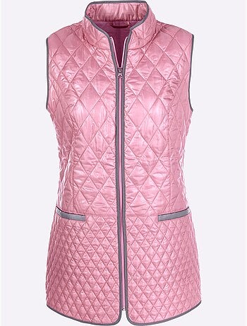 Gilet matelassé à col montant avec poches passepoilées - taille standard - moda vilona