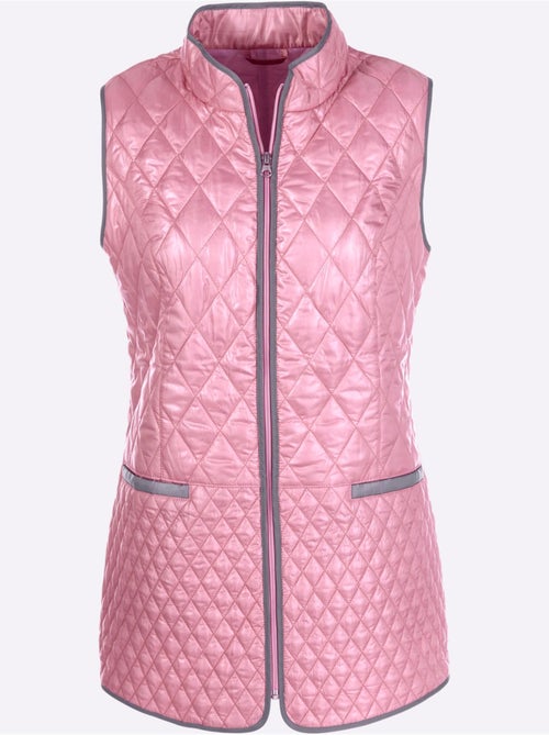Gilet matelassé à col montant et poches passepoilées - taille standard - moda vilona - Kiabi Gilet matelassé à col montant et poches passepoilées - taille standard - moda vilona - Kiabi